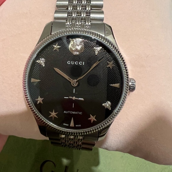 GUCCI G-TIMELESS 40MM STAINLESS STEEL BLACK DIAL MEN'S WATCH YA126353 New in Box - Picture 4 of 9